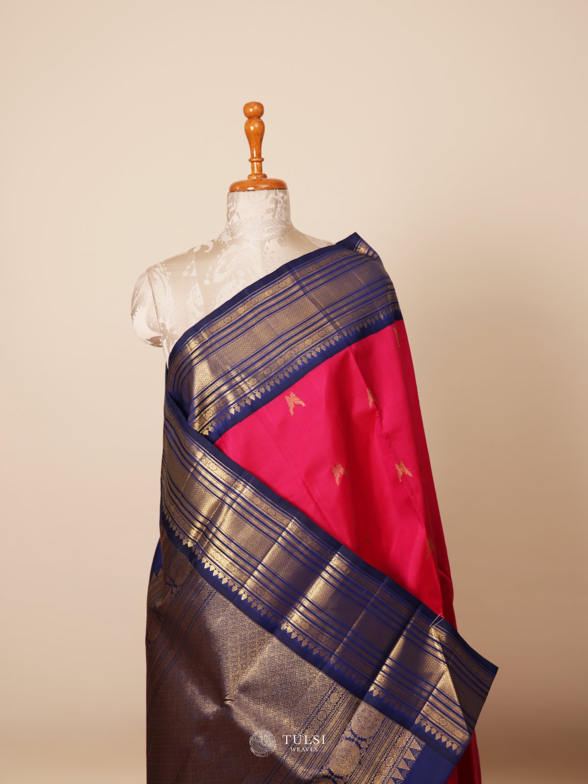 Rani Pink Kanjeevaram Silk Saree