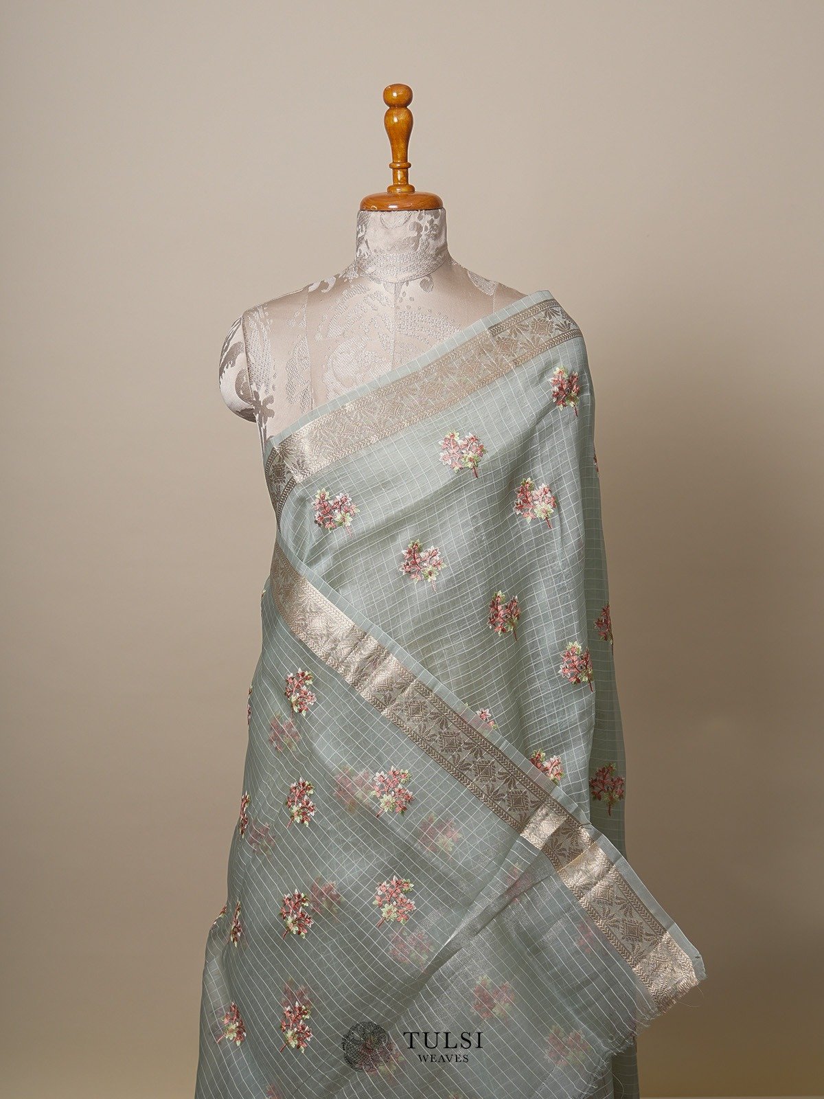 Light Green Organza Silk Saree