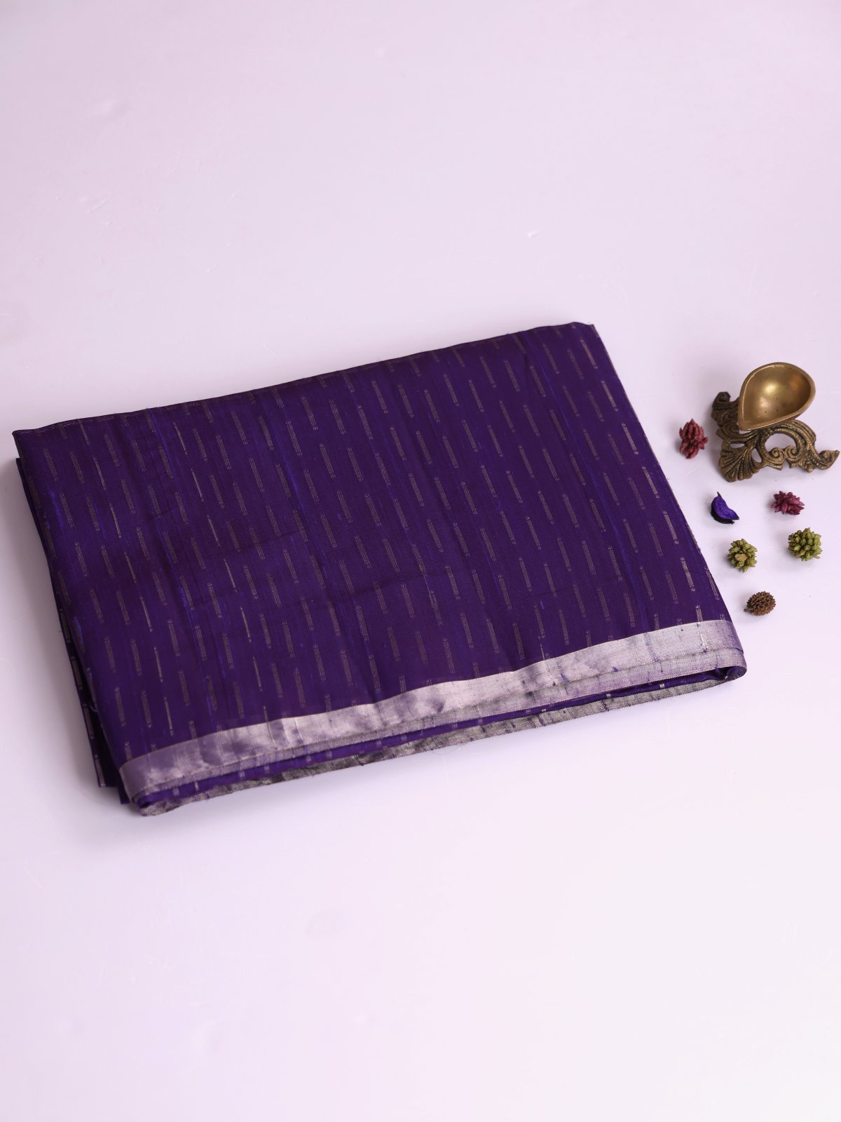 Dark Violet Raw Silk Saree
