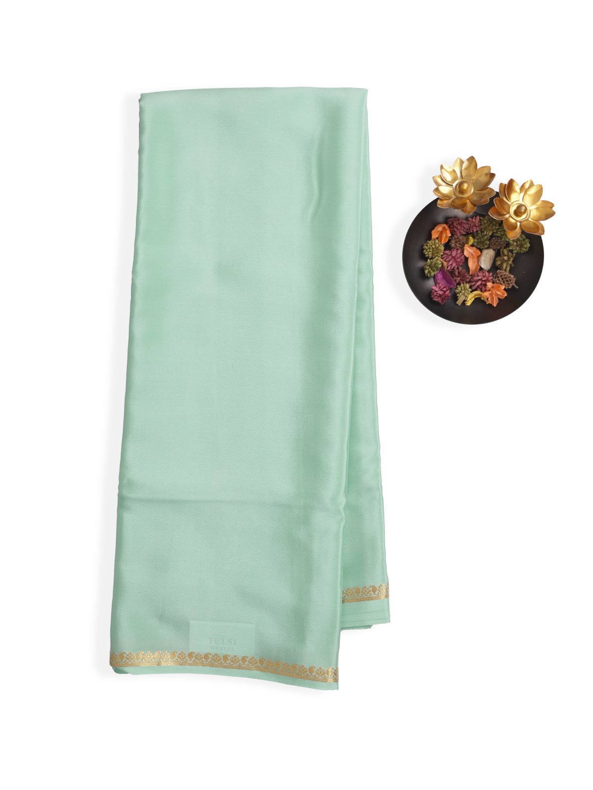 Light Sage Green Mysore Silk Saree