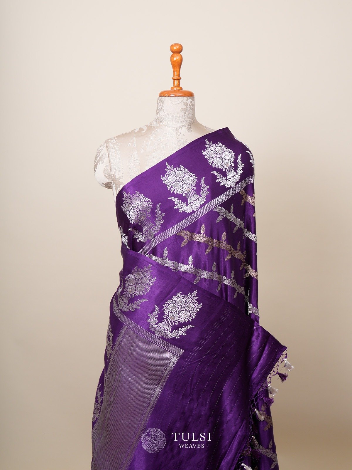 Purple Mashru Silk Saree