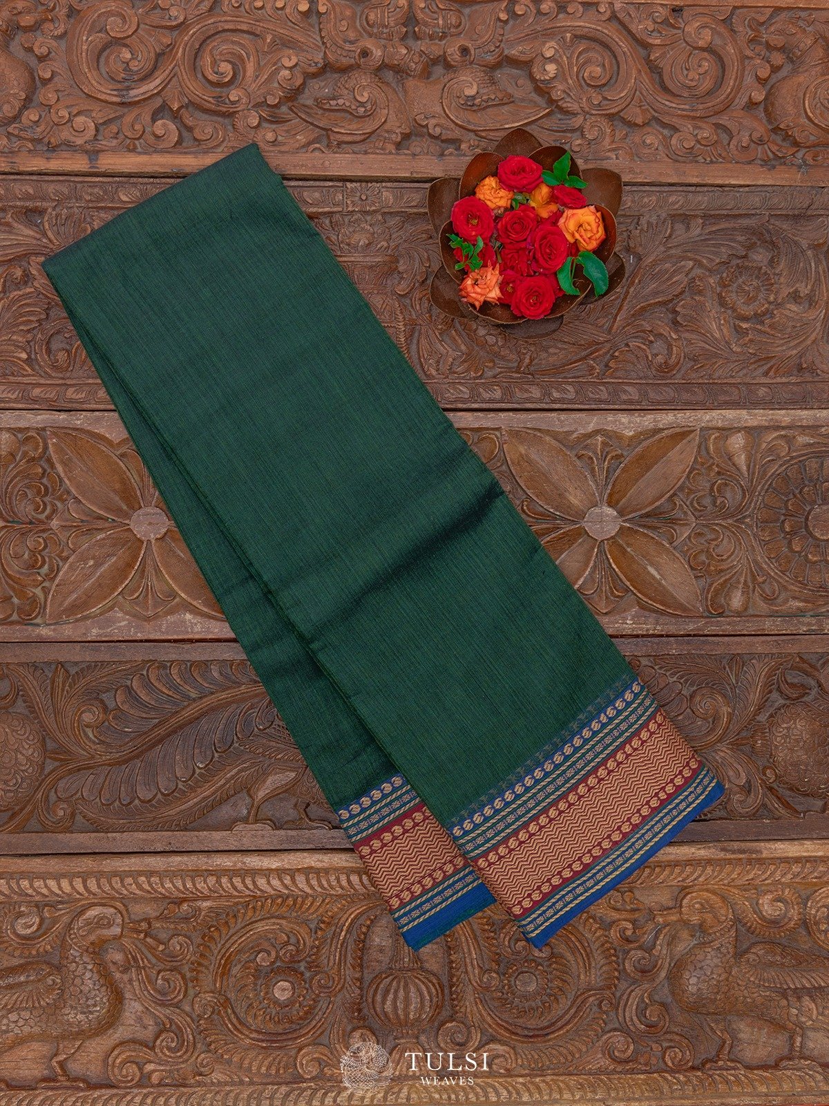 Timber Green Kanchi Cotton Saree