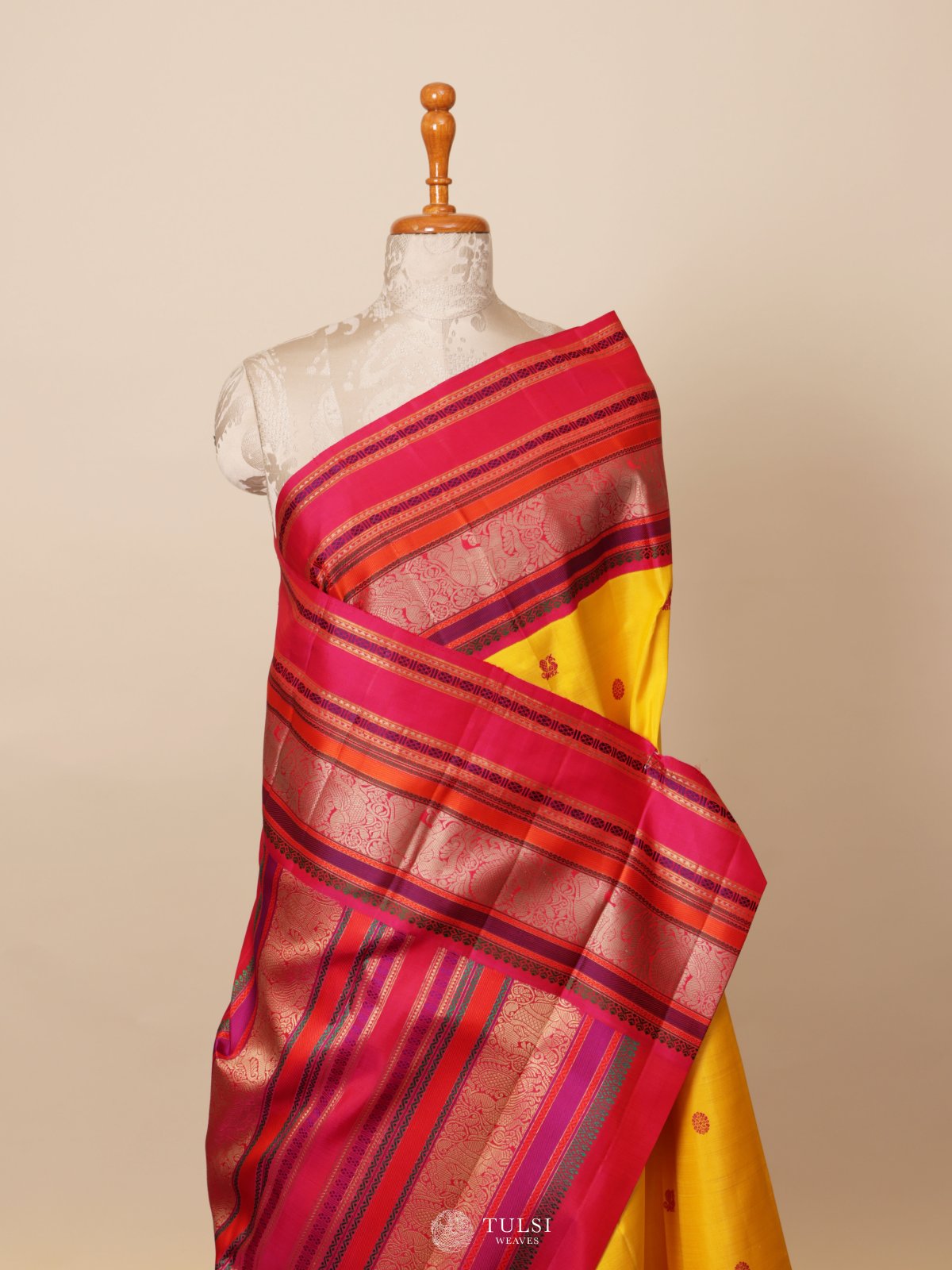 Yellow Kanjeevaram Silk Saree