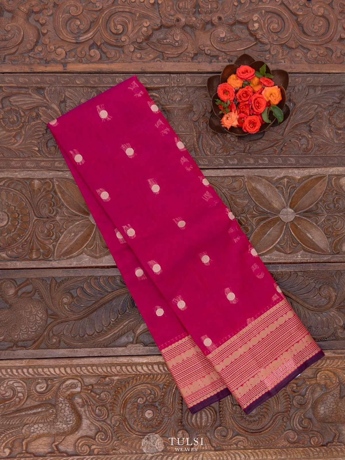 Magenta Pink Kanchi Cotton Saree