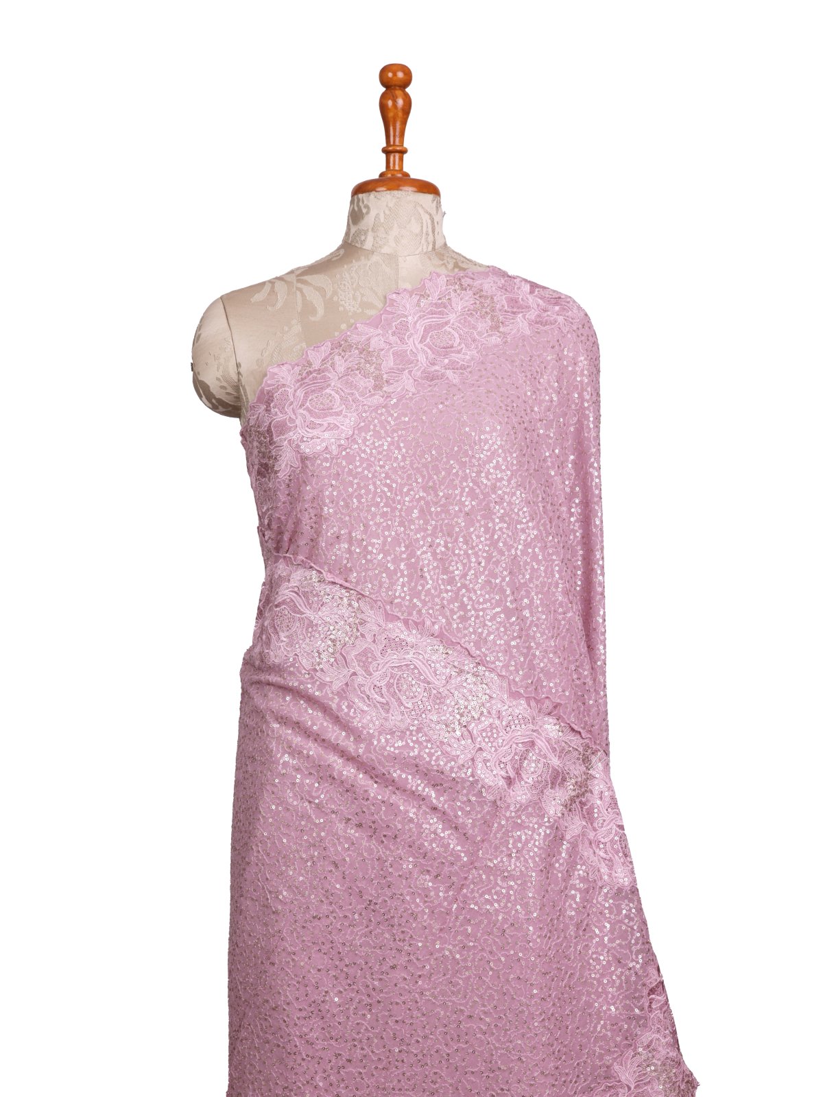 Lavender Embroidered Georgette Silk Saree With Sequins Work 