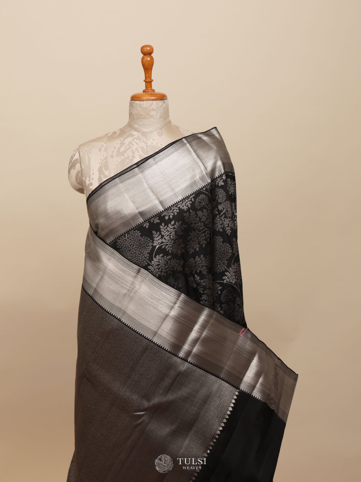 Black Kanjeevaram Silk Saree