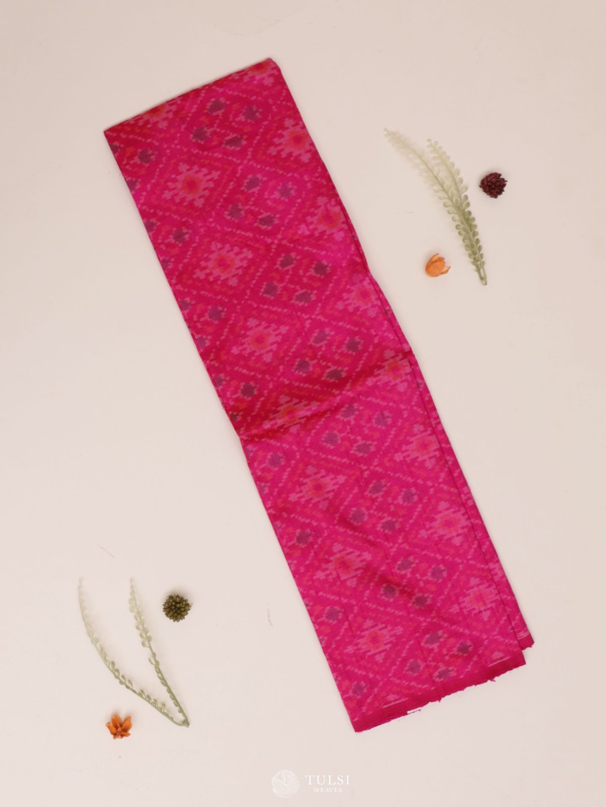 Pink Ikat Raw Silk Blouse