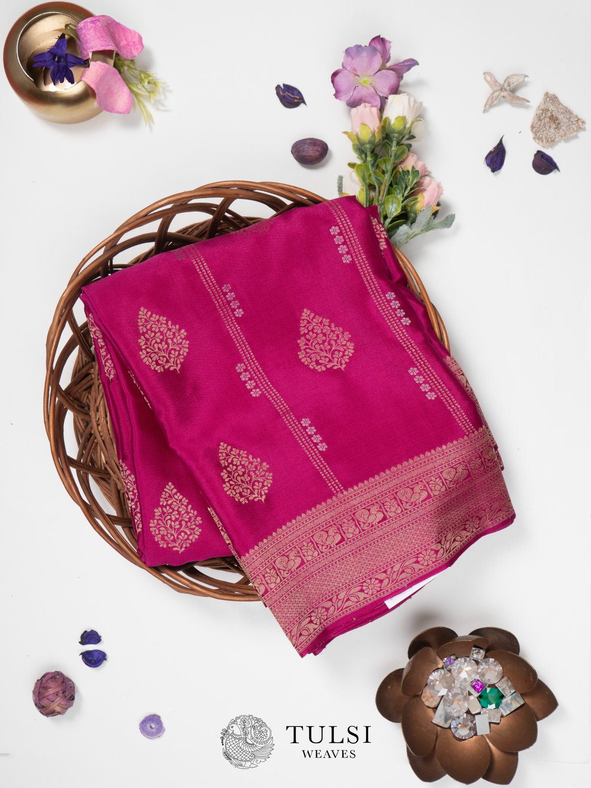 Pinkish Purple Mysore Silk Saree