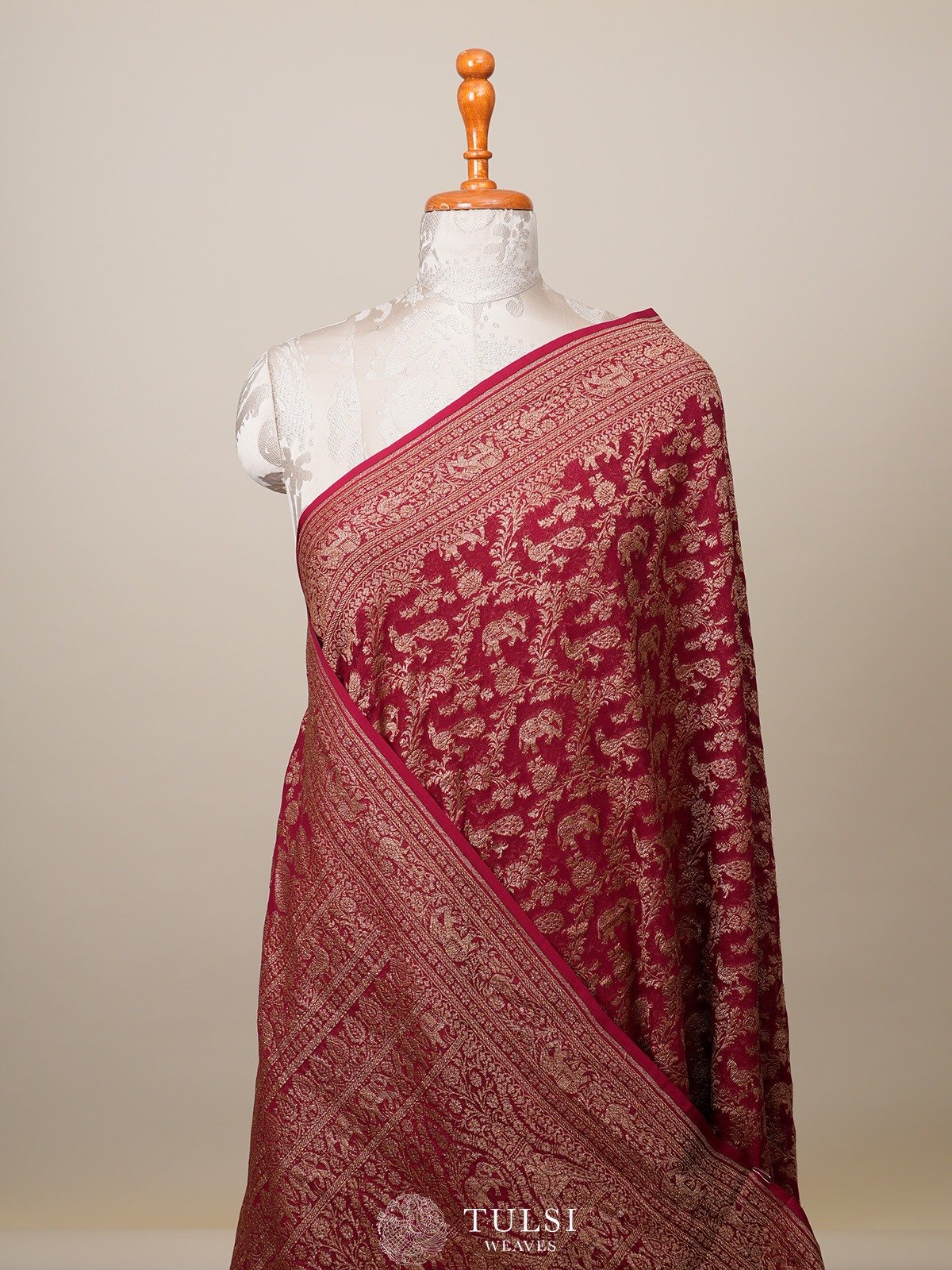 Red Banaras Georgette Saree 