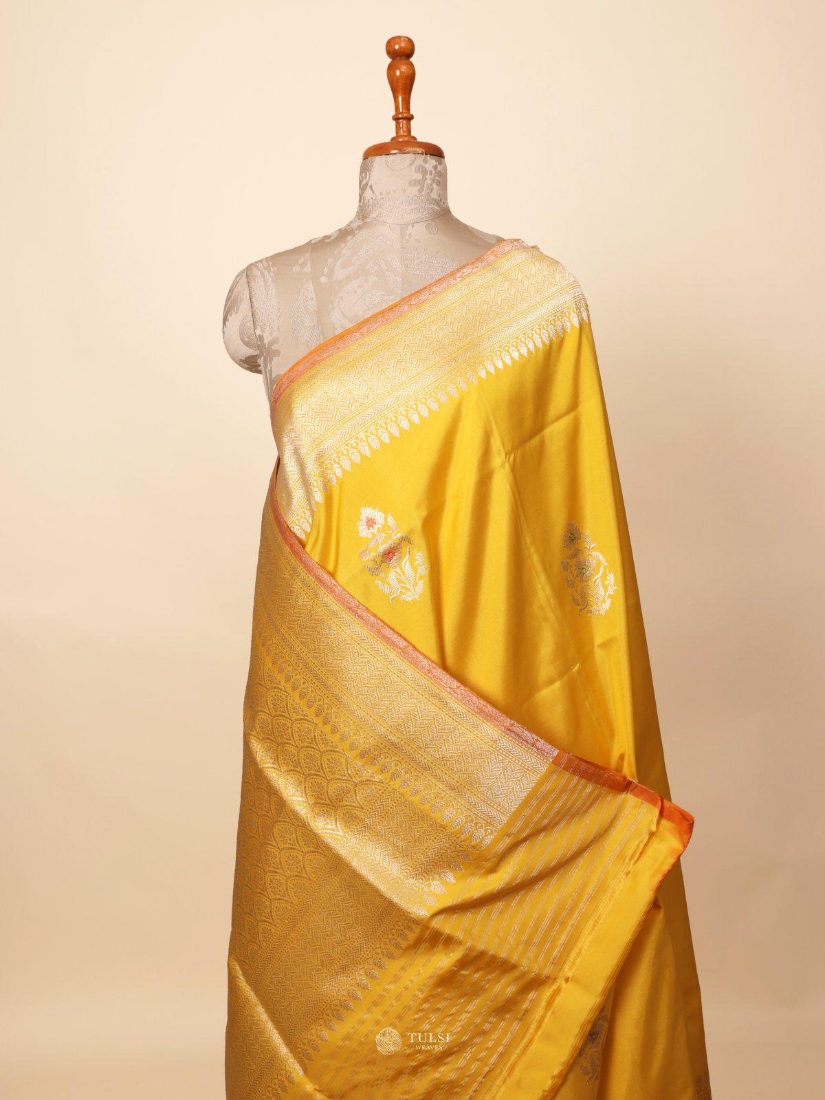 Yellow Banaras Silk Saree