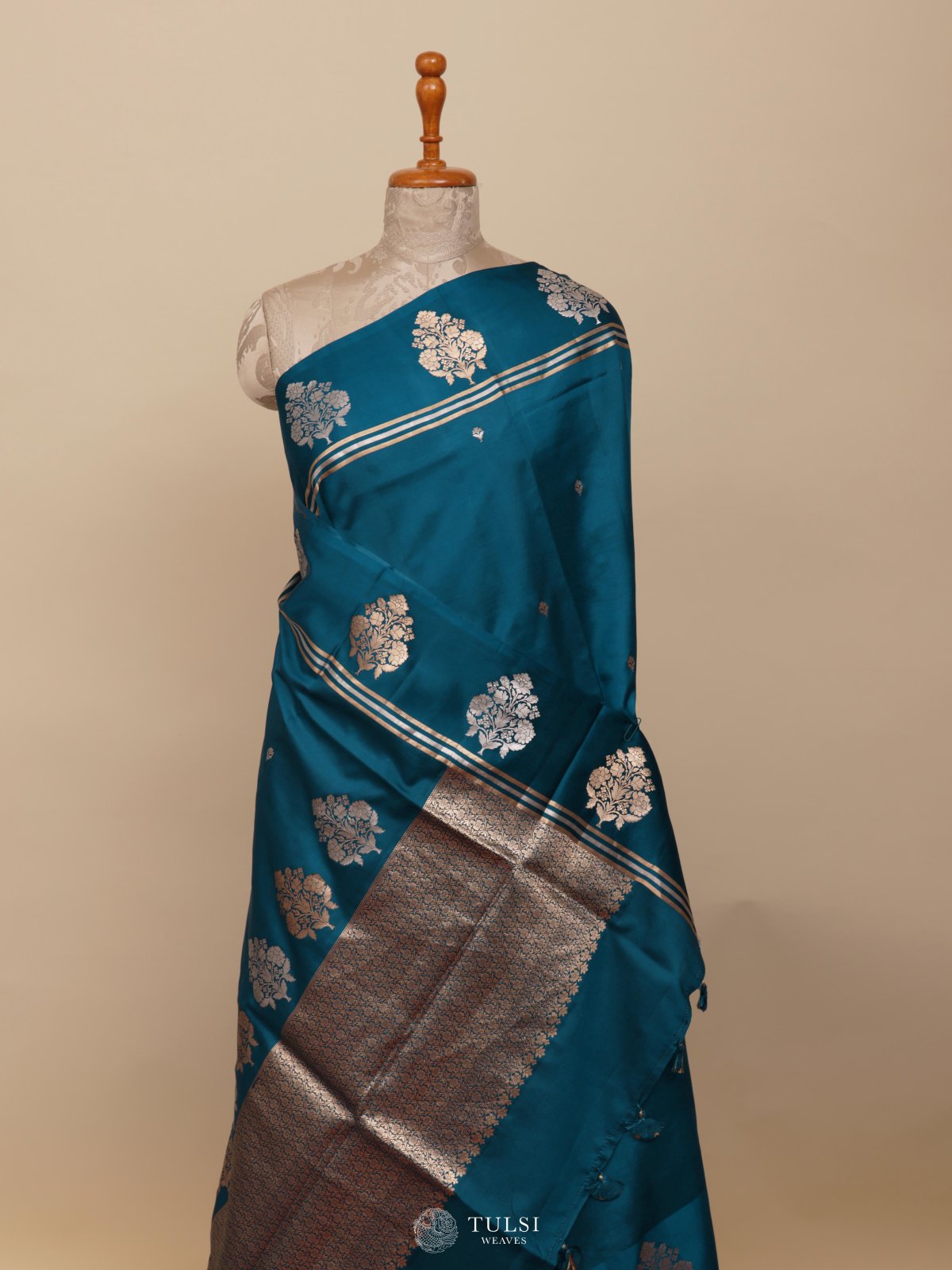 Blue Mashru Silk Saree