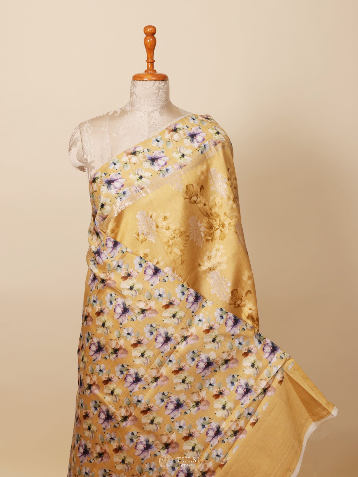 Light Mustard Yellow Chaniya Silk Saree