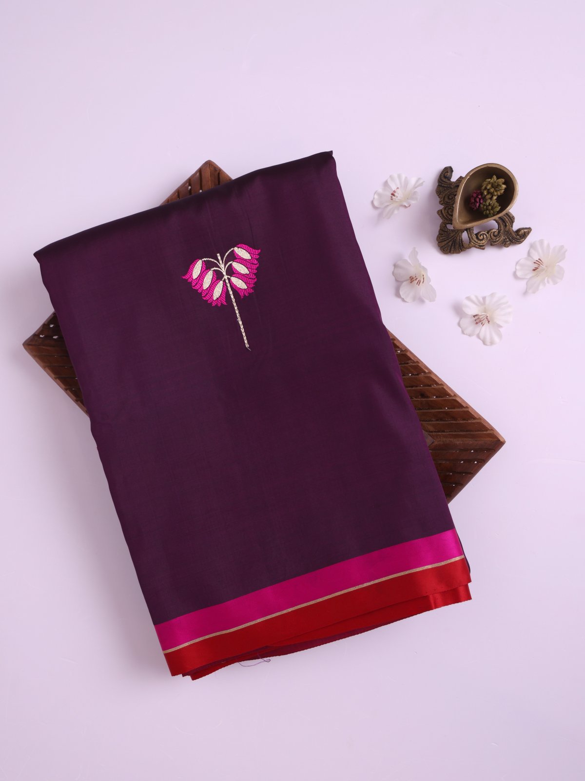 Dark Royal Purple Mashru Silk Saree