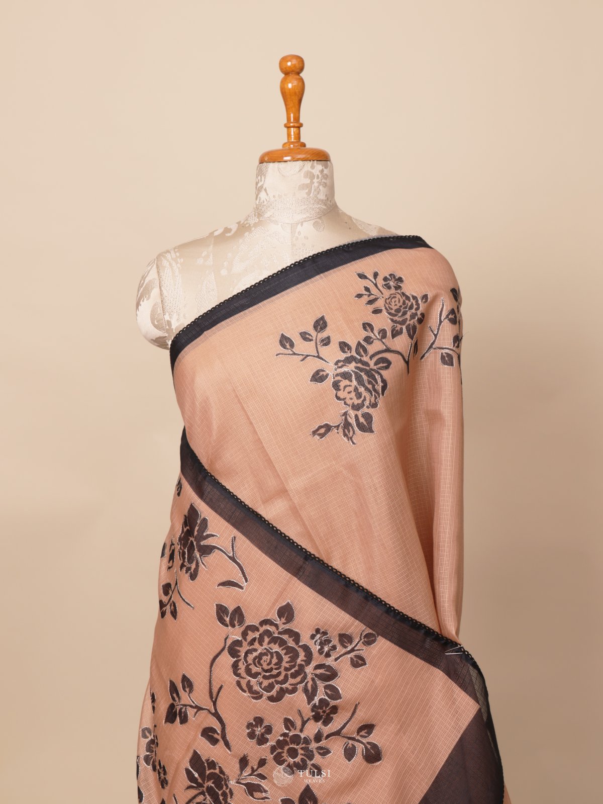 French Beige Semi Kota Saree
