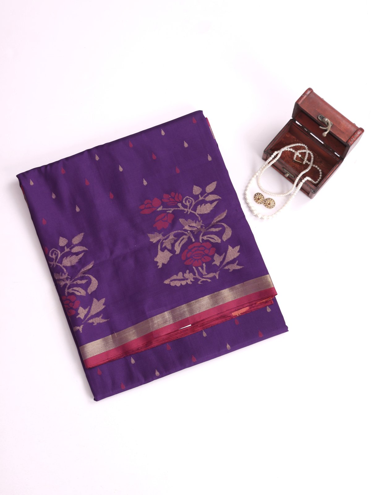 Dark Violet Uppada Silk Saree