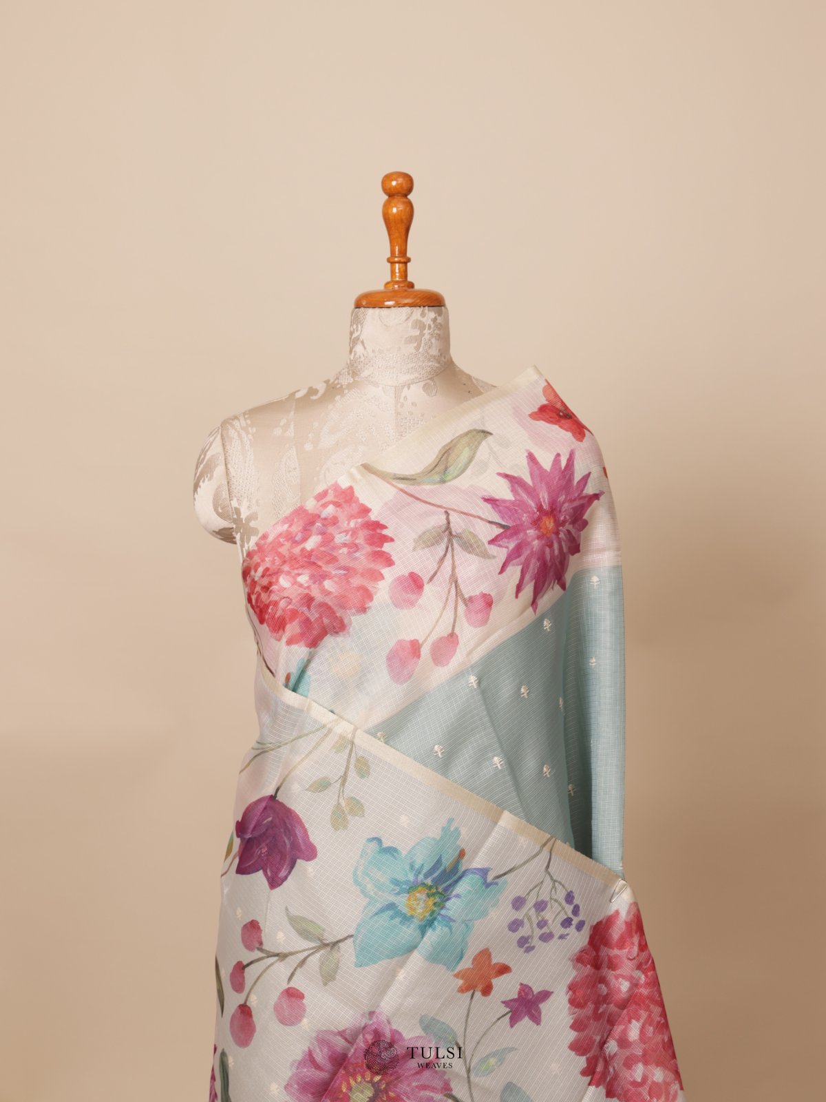 Light Blue Semi Kota Saree