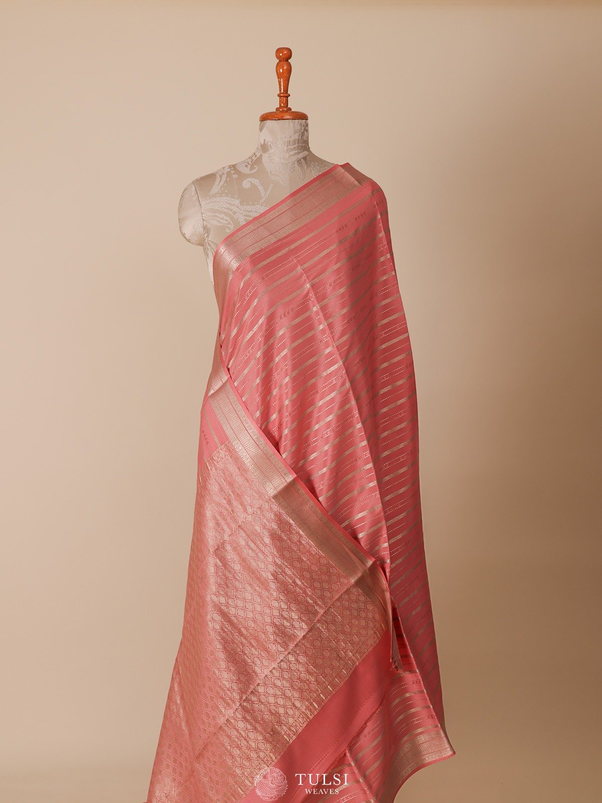 Dusty Pink Mysore Silk Saree