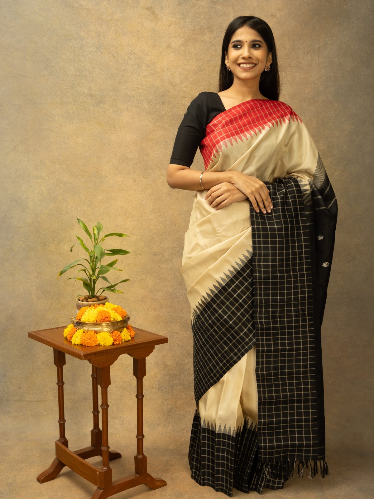 South Silk Saree | Contrast Silk Saree | ai214647