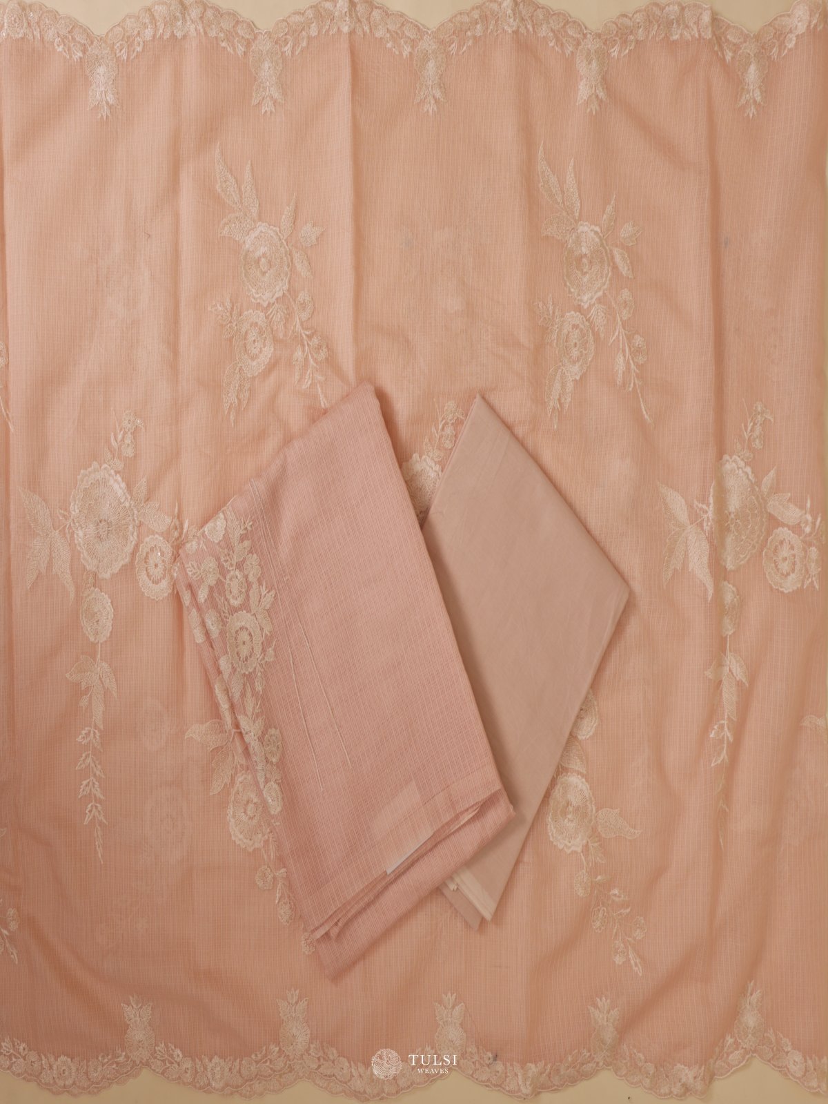 Light Peach Kota Salwar Material