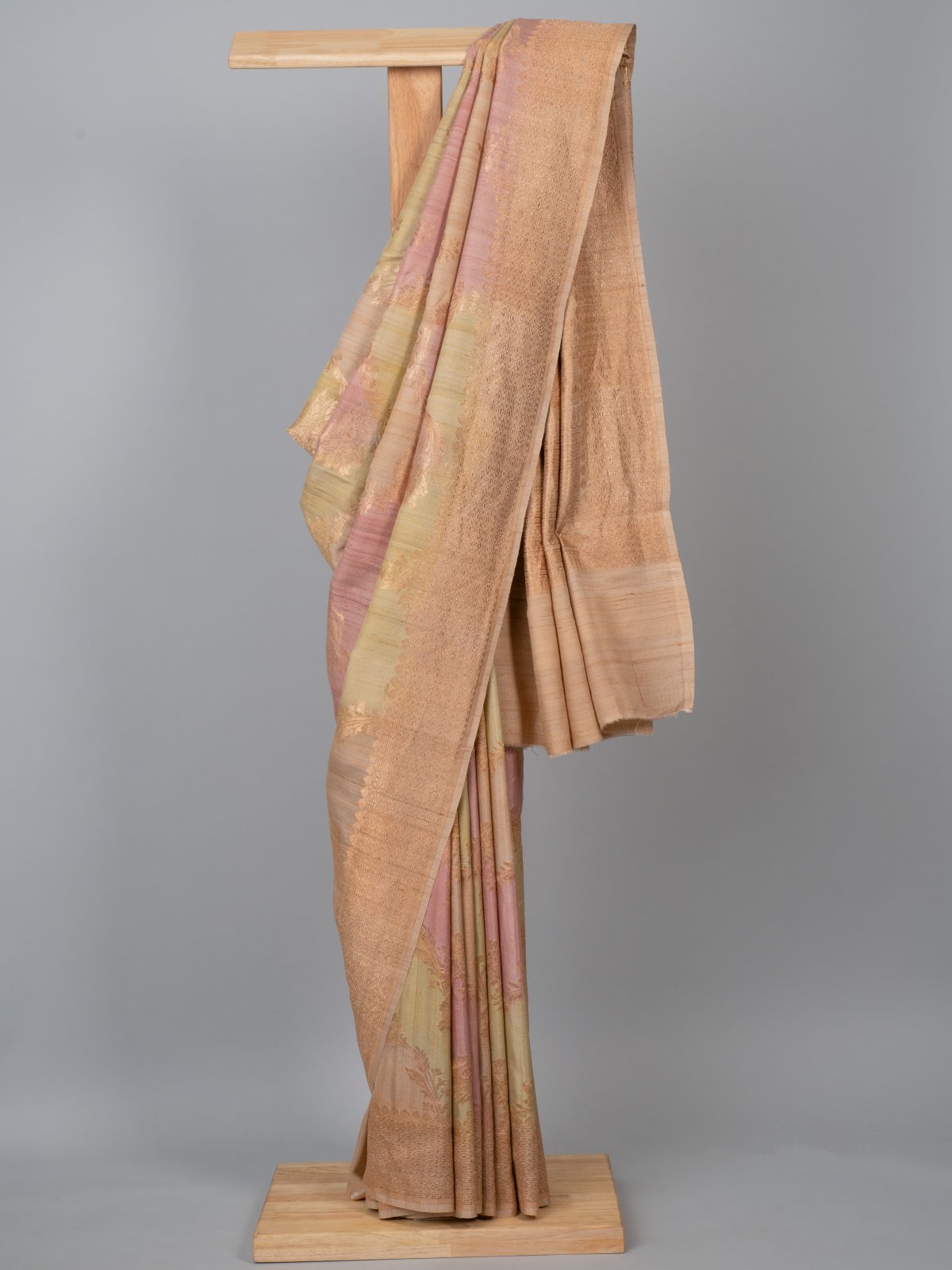Multicolour Tussar Banaras Silk Saree