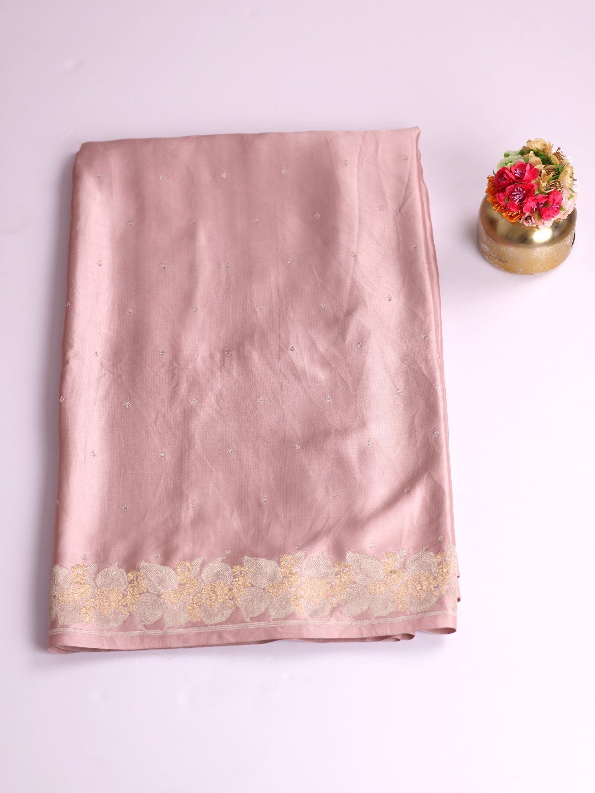 Dusty Pink Mashru Silk Saree