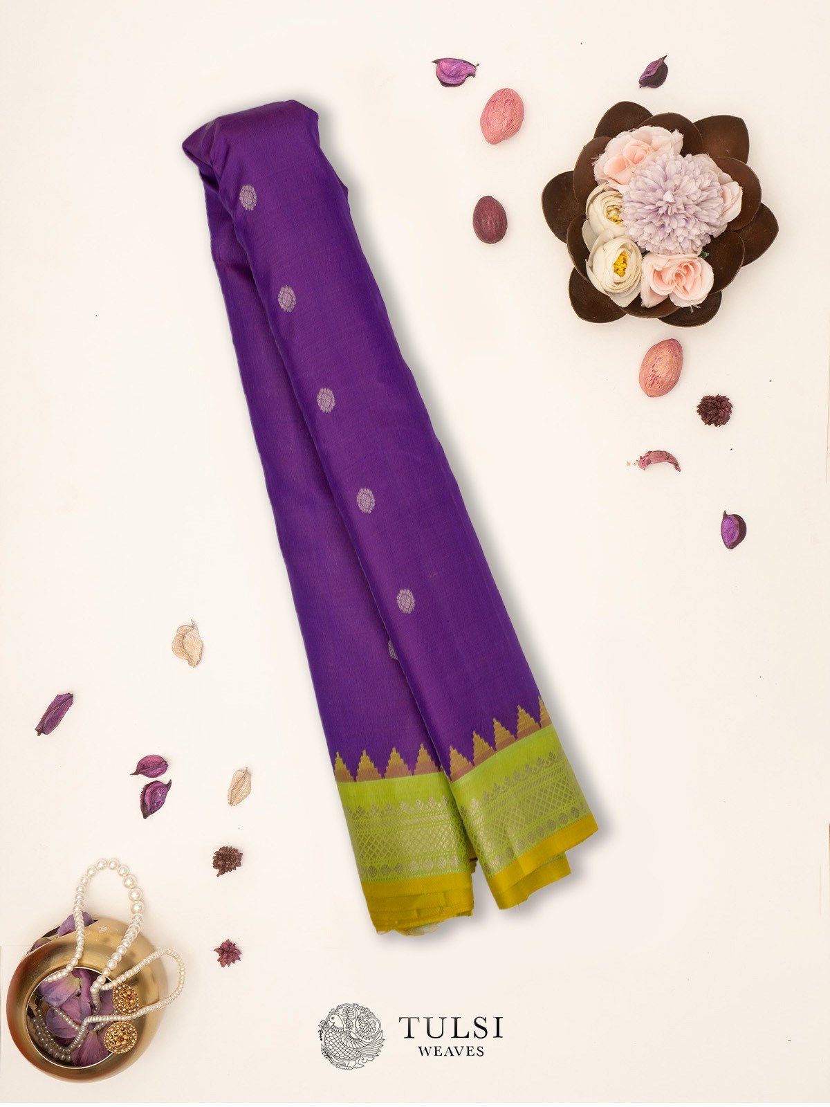 Purple Gadwal Silk Saree