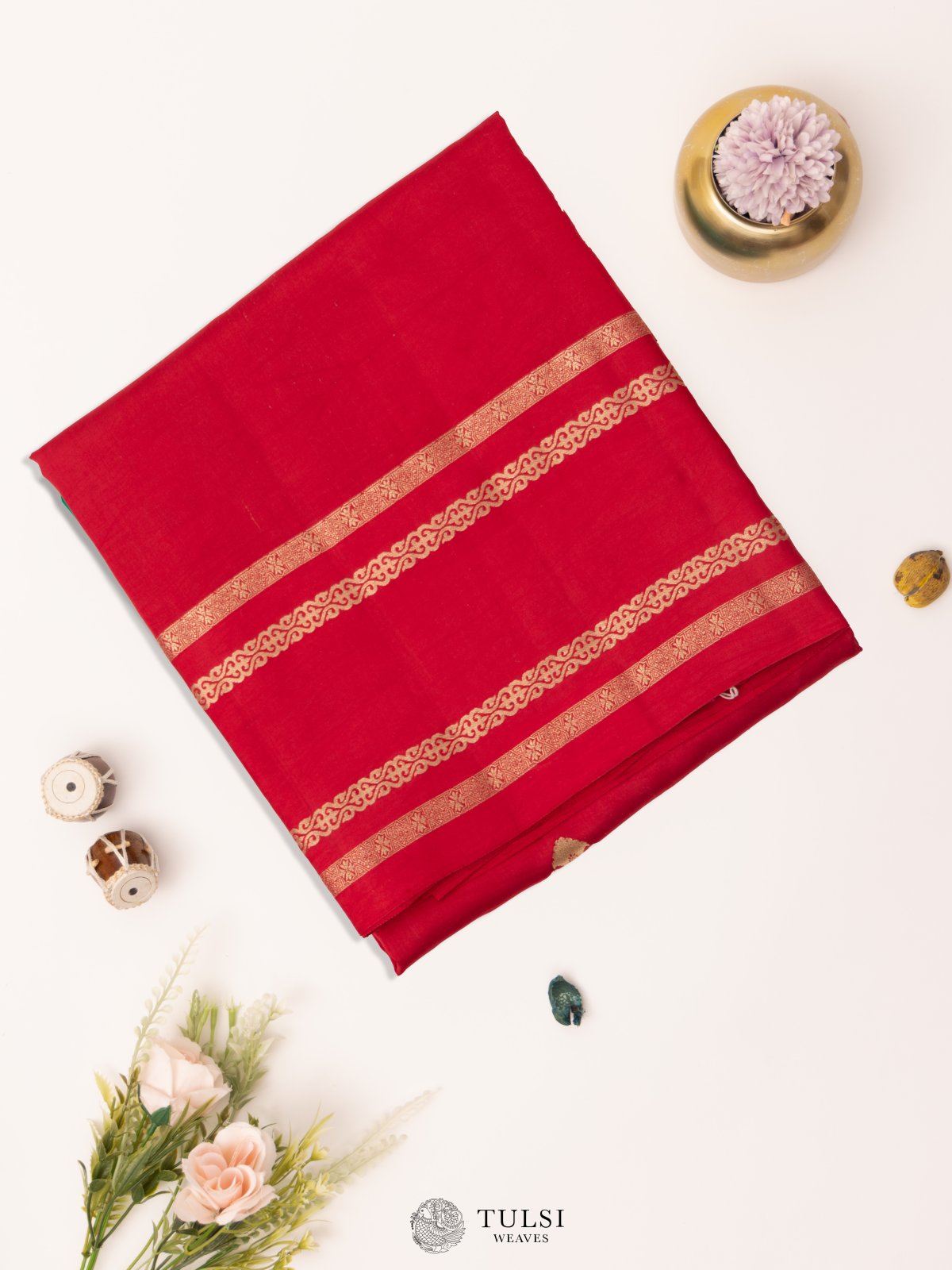 Red Mashru Silk Saree