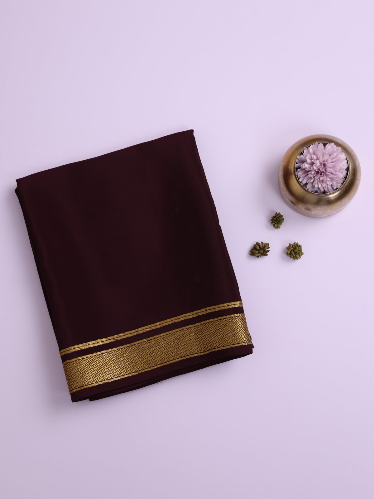 Brown Mysore Silk Saree