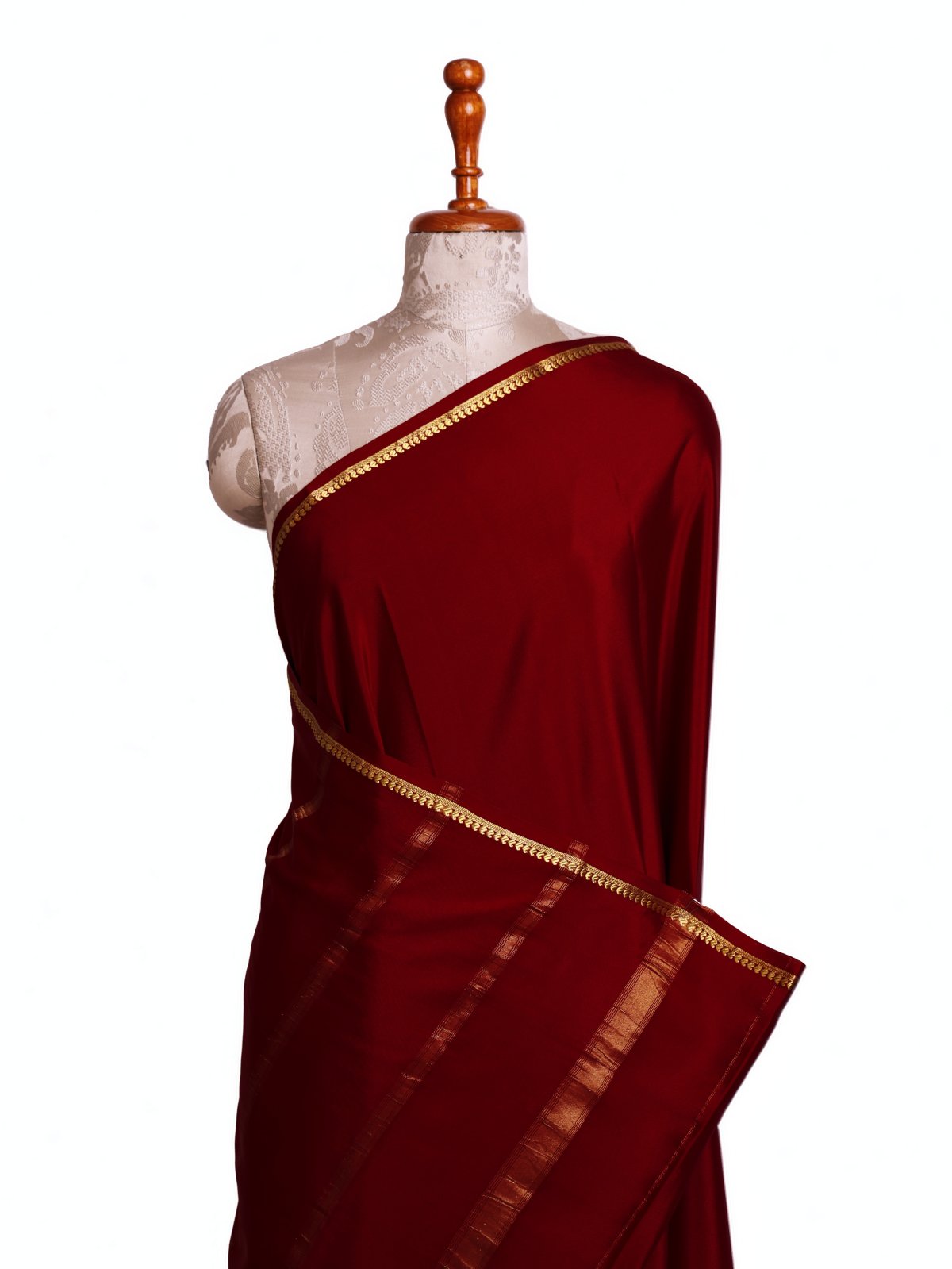 Maroon Mysore Silk Saree