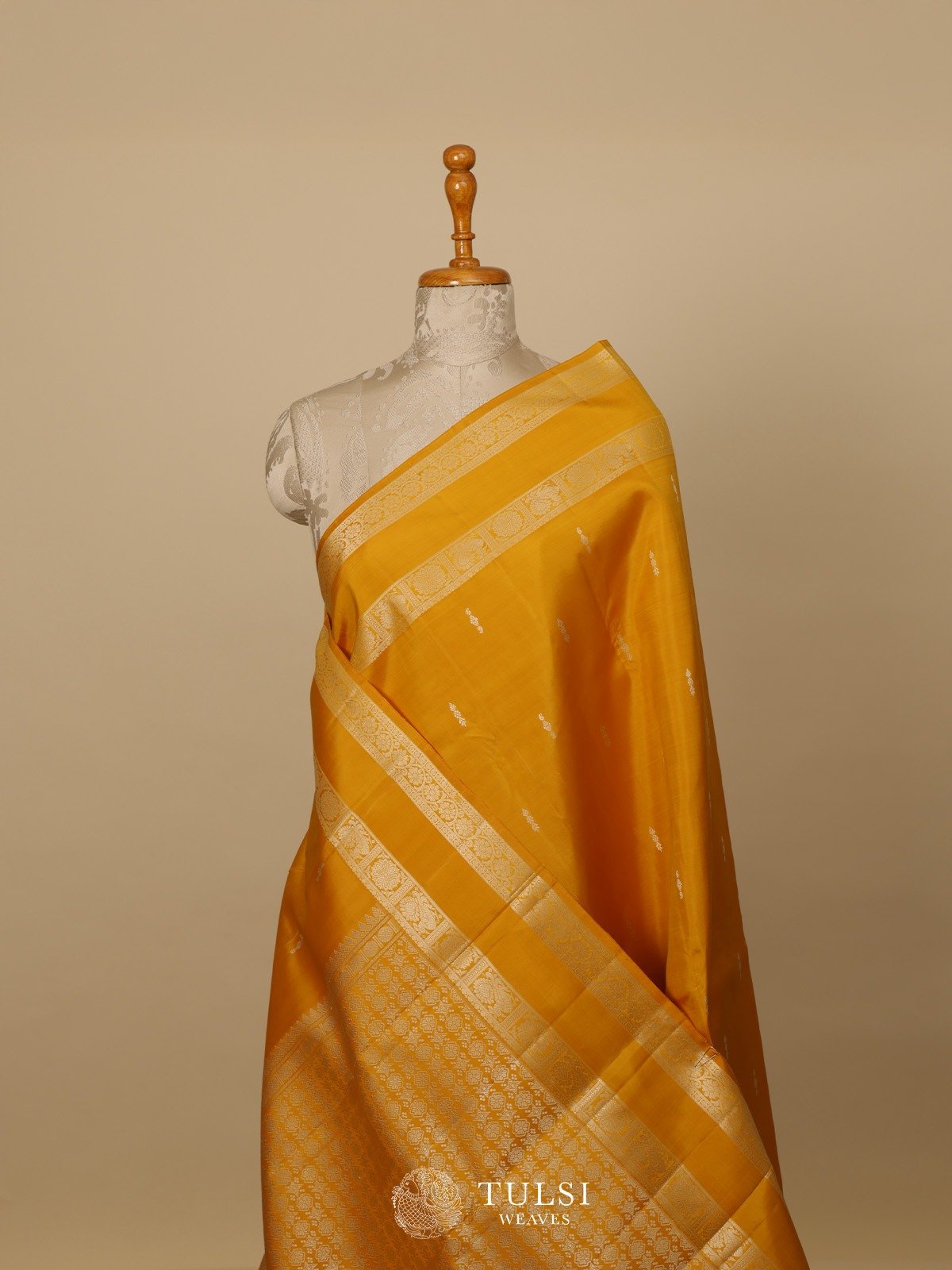 Mustard Kanjeevaram Silk Saree