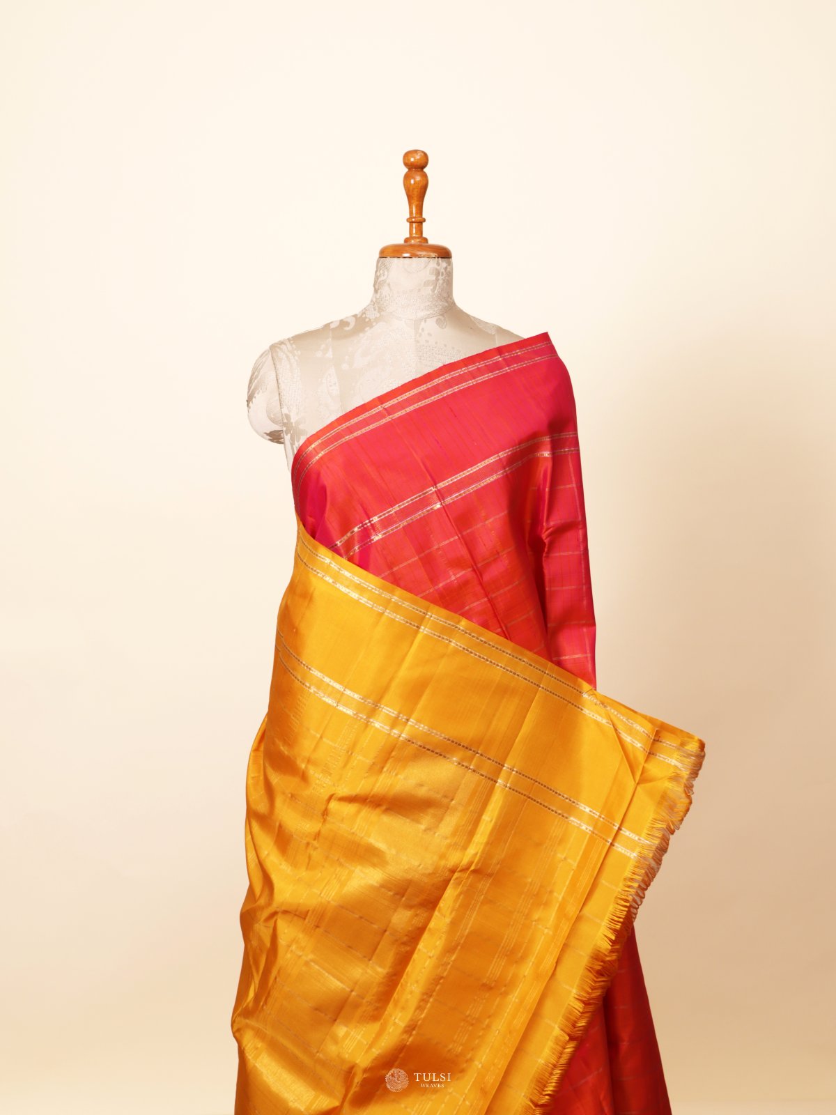 Orange Kanjeevaram Silk Saree