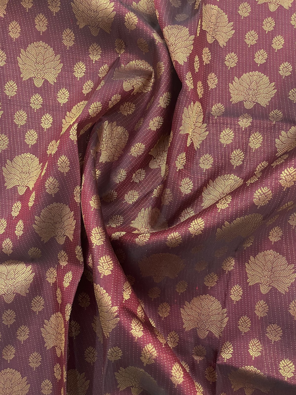 Maroon Kanjeevaram Silk Blouse with Gold Zari - Traditional Indian Silk ...