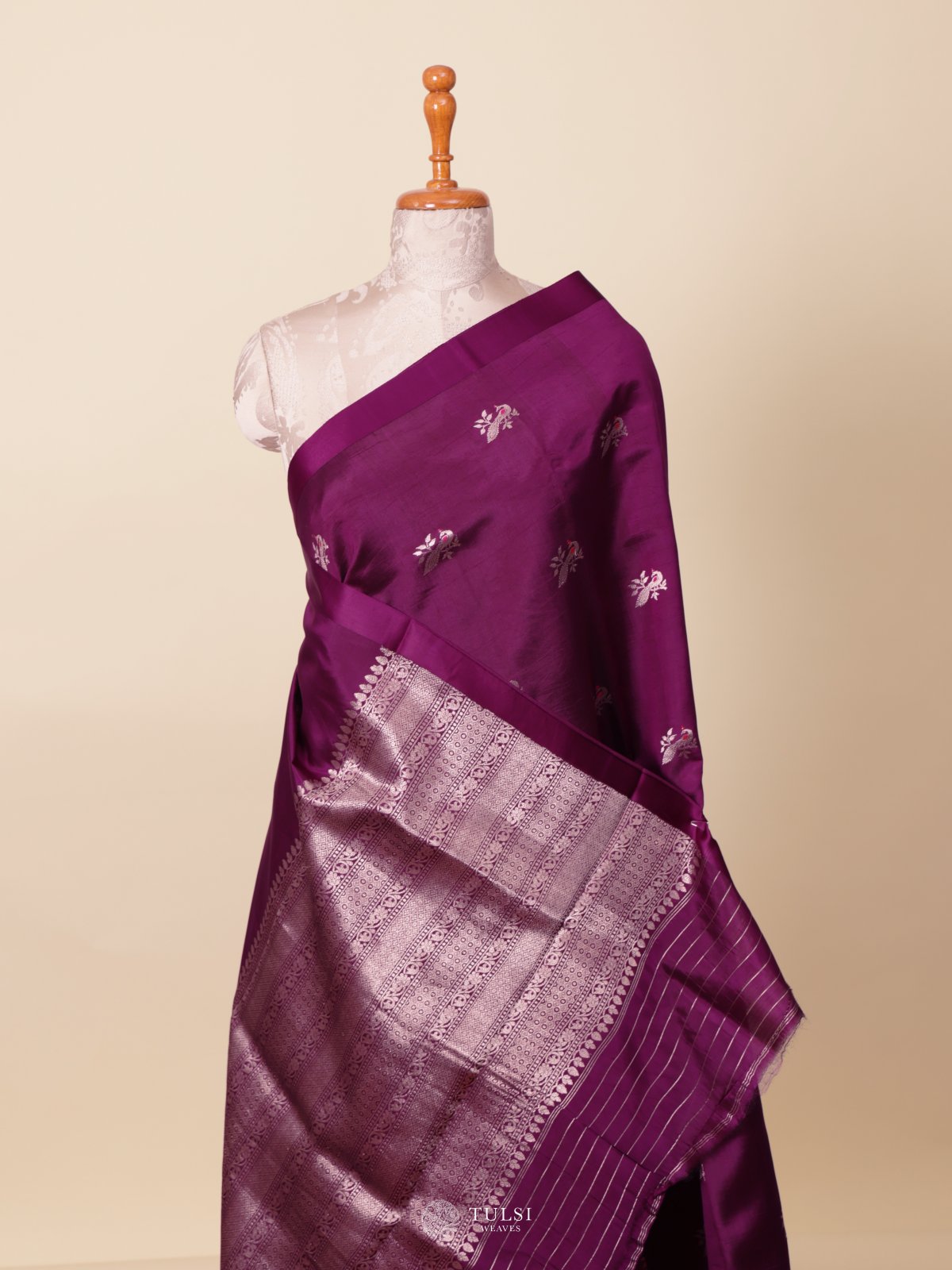 Purple Mashru Silk Saree