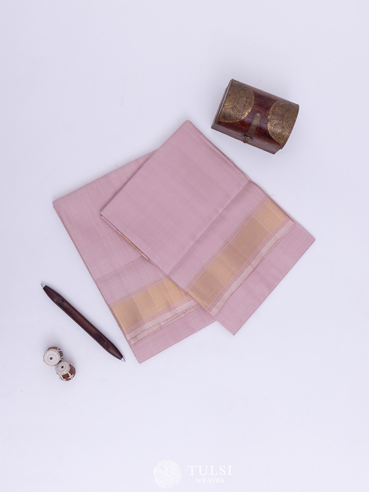 Dusty Lavender Silk dhoti with Self Border