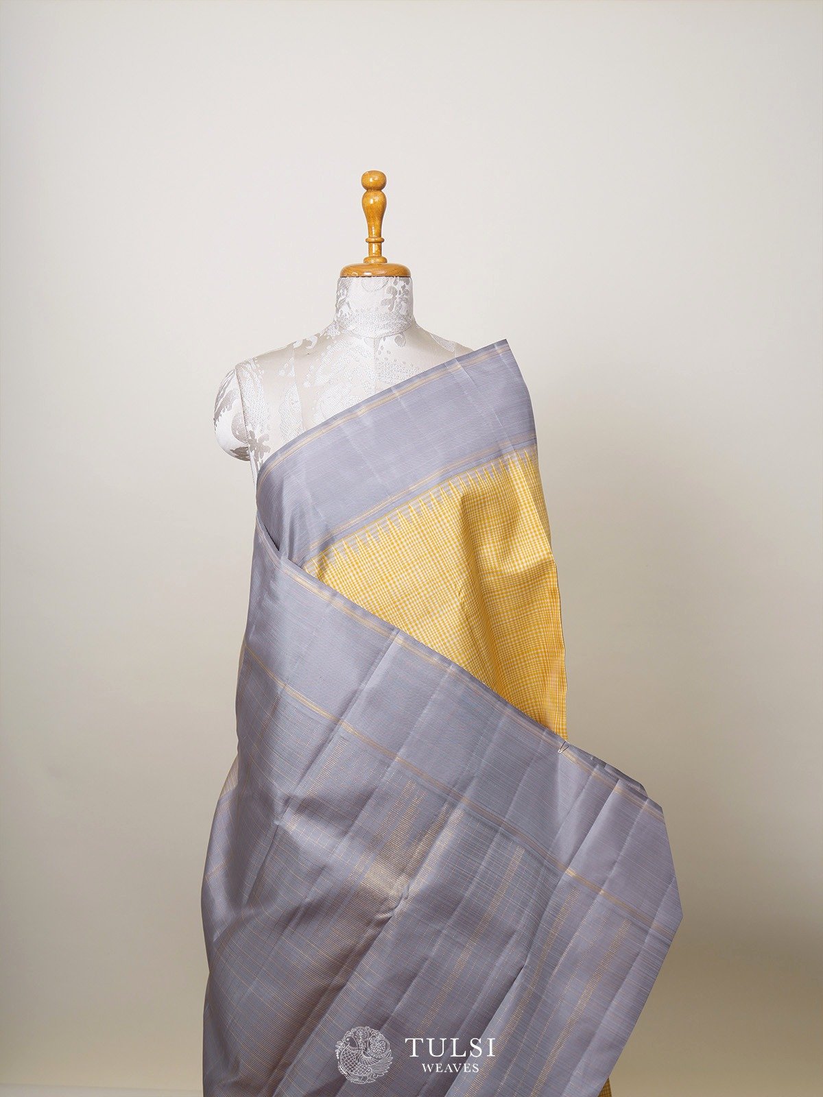 Multicolour Checked Kanjeevaram Silk Saree 