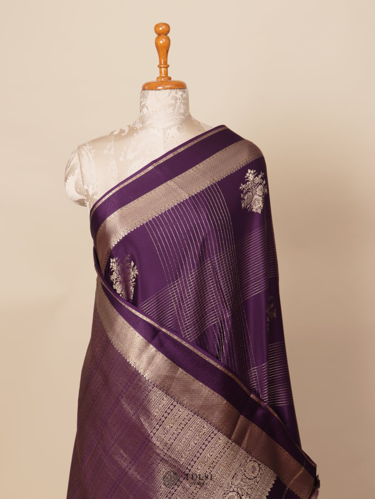 Dark Purple Mysore Silk Saree
