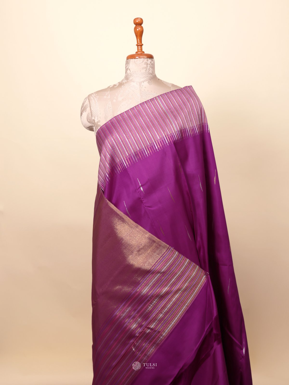 Violet Kanjeevaram Silk Saree 