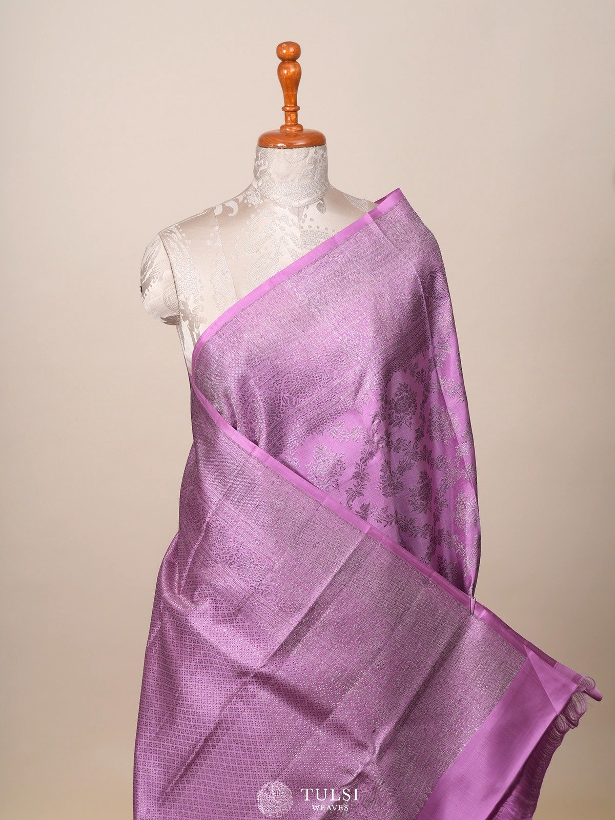 Dusty Pink Kanjeevaram Silk Saree