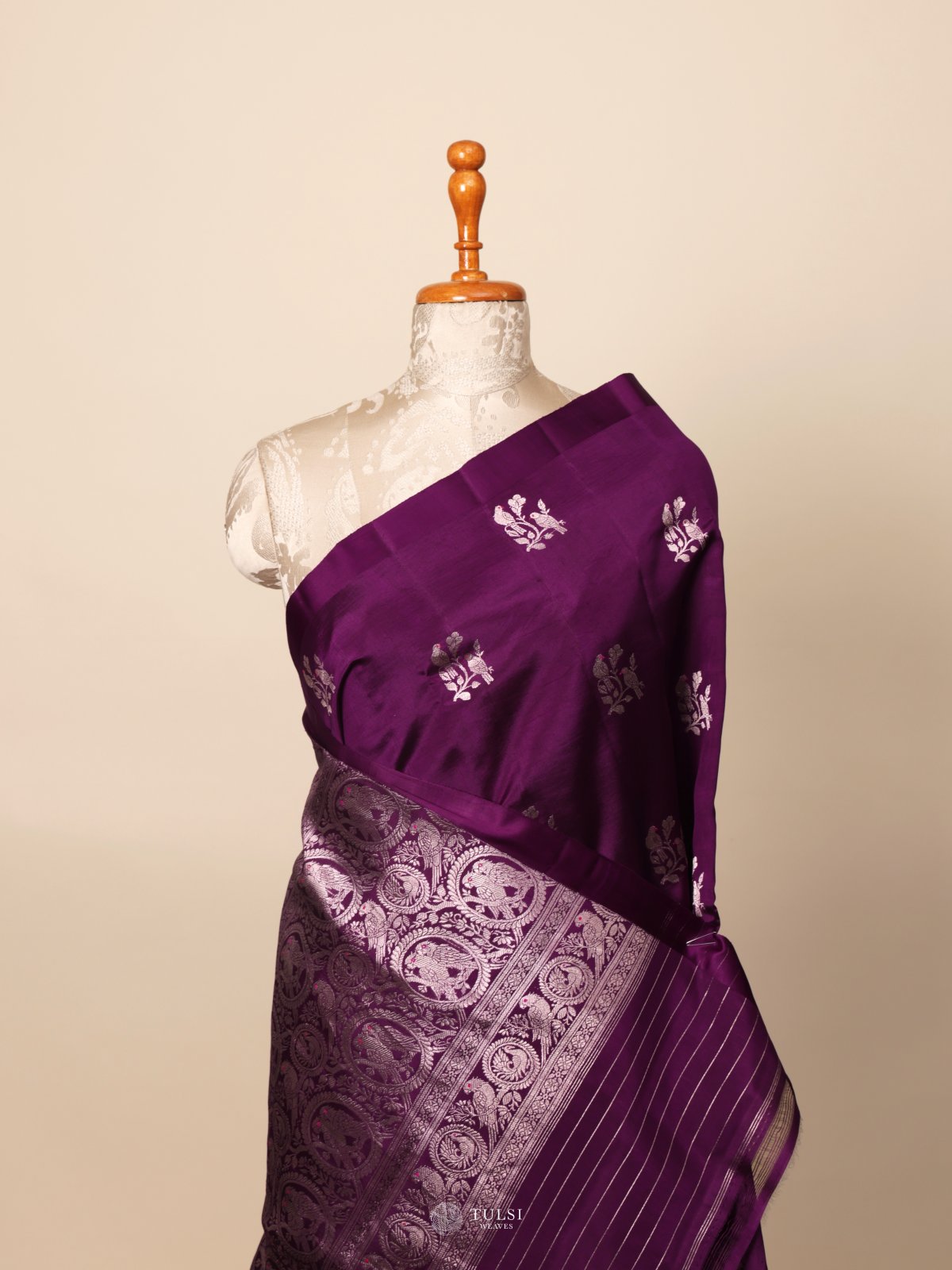 Dark Purple Mashru Silk Saree