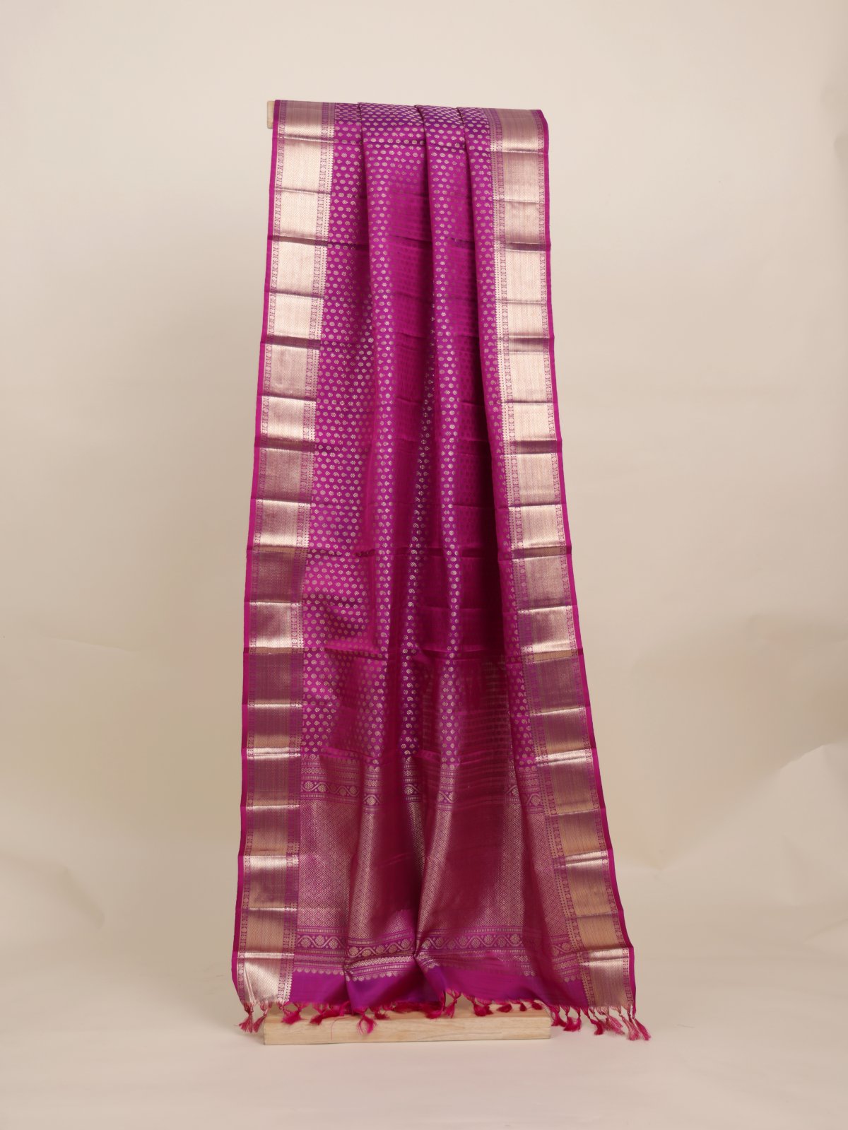 Pinkish Purple Kanjeevaram Silk Dupatta 