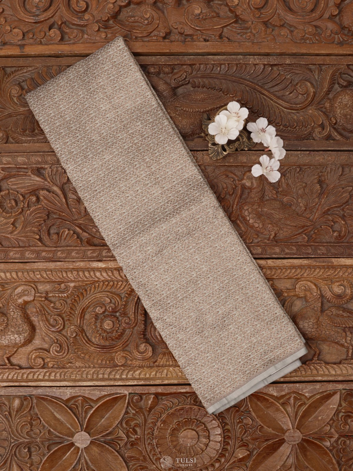 Light Steel Blue Banaras Silk Blouse