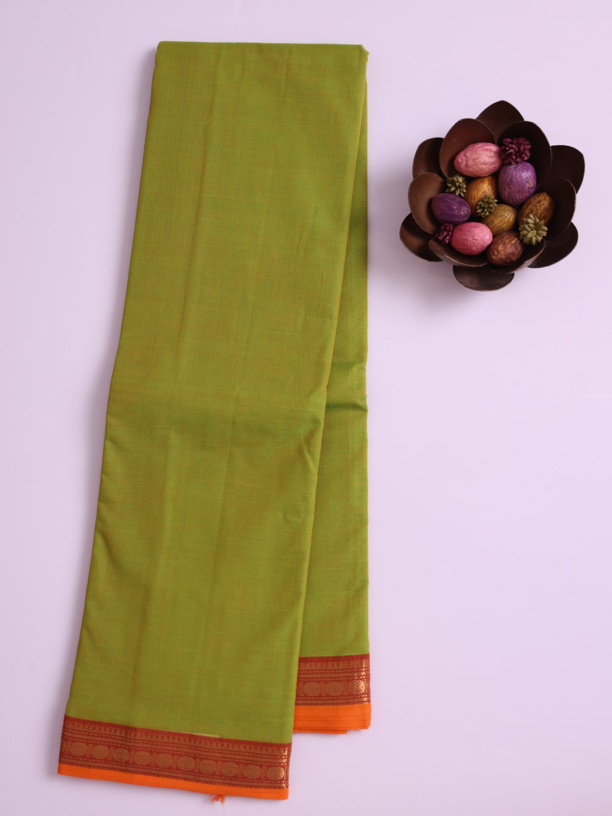 Parrot Green Kanchi Cotton Saree