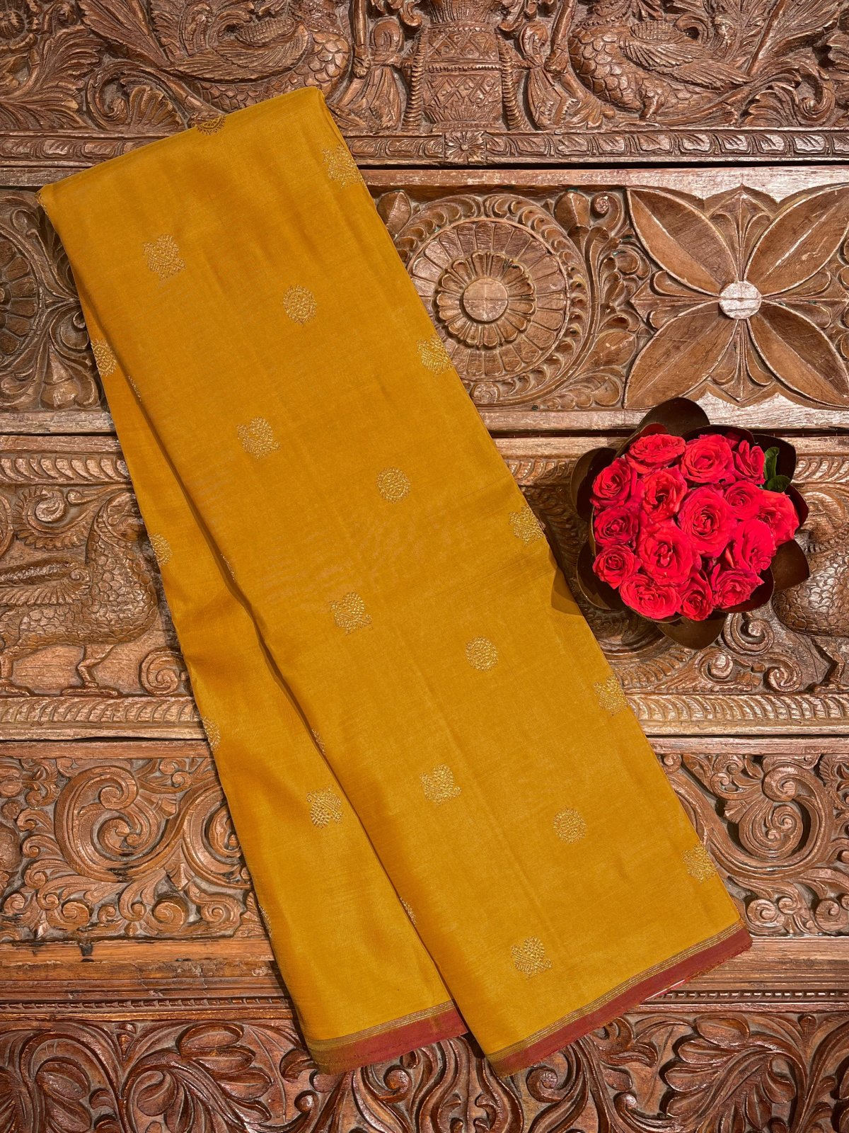 Mangalagiri Pattu - Yellow and Purple – shakthistyles