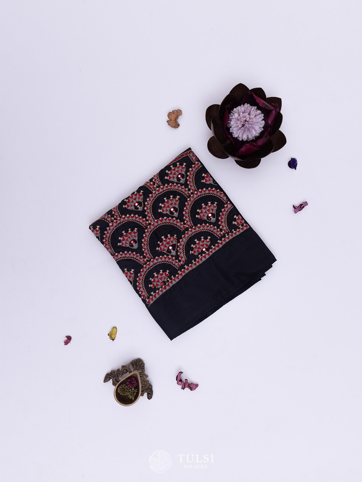 Black Kutch Embroidery Kanjeevaram Silk Blouse