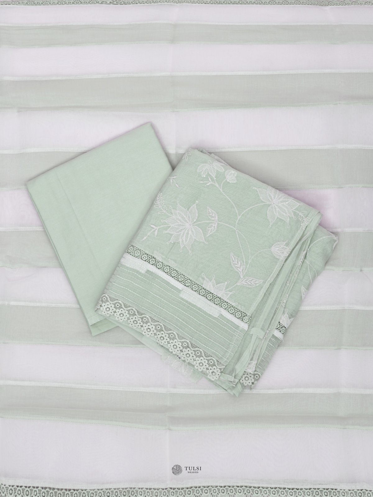 Light Green Cotton Salwar Material 