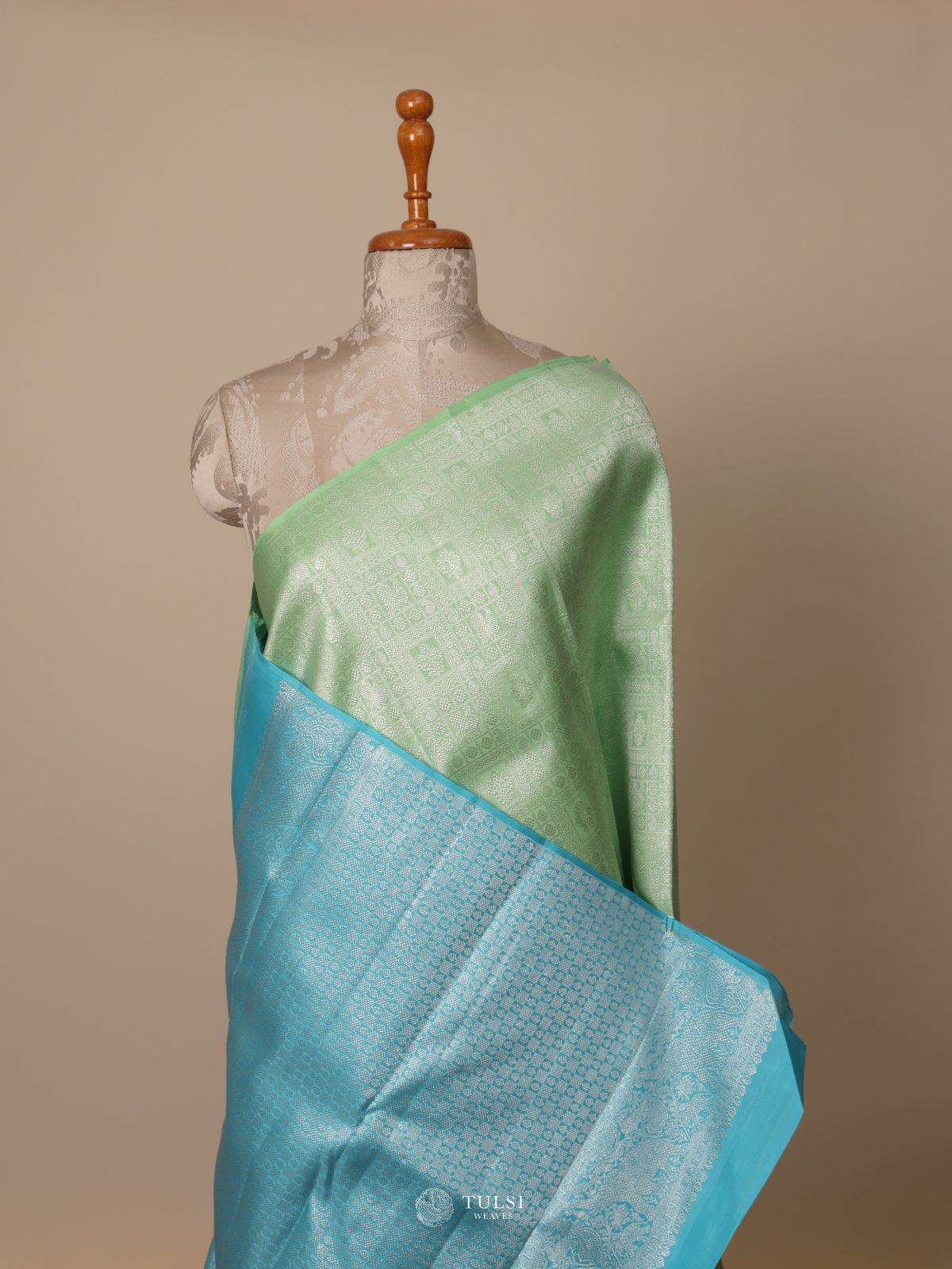 Mint Green Kanjeevaram Silk Saree