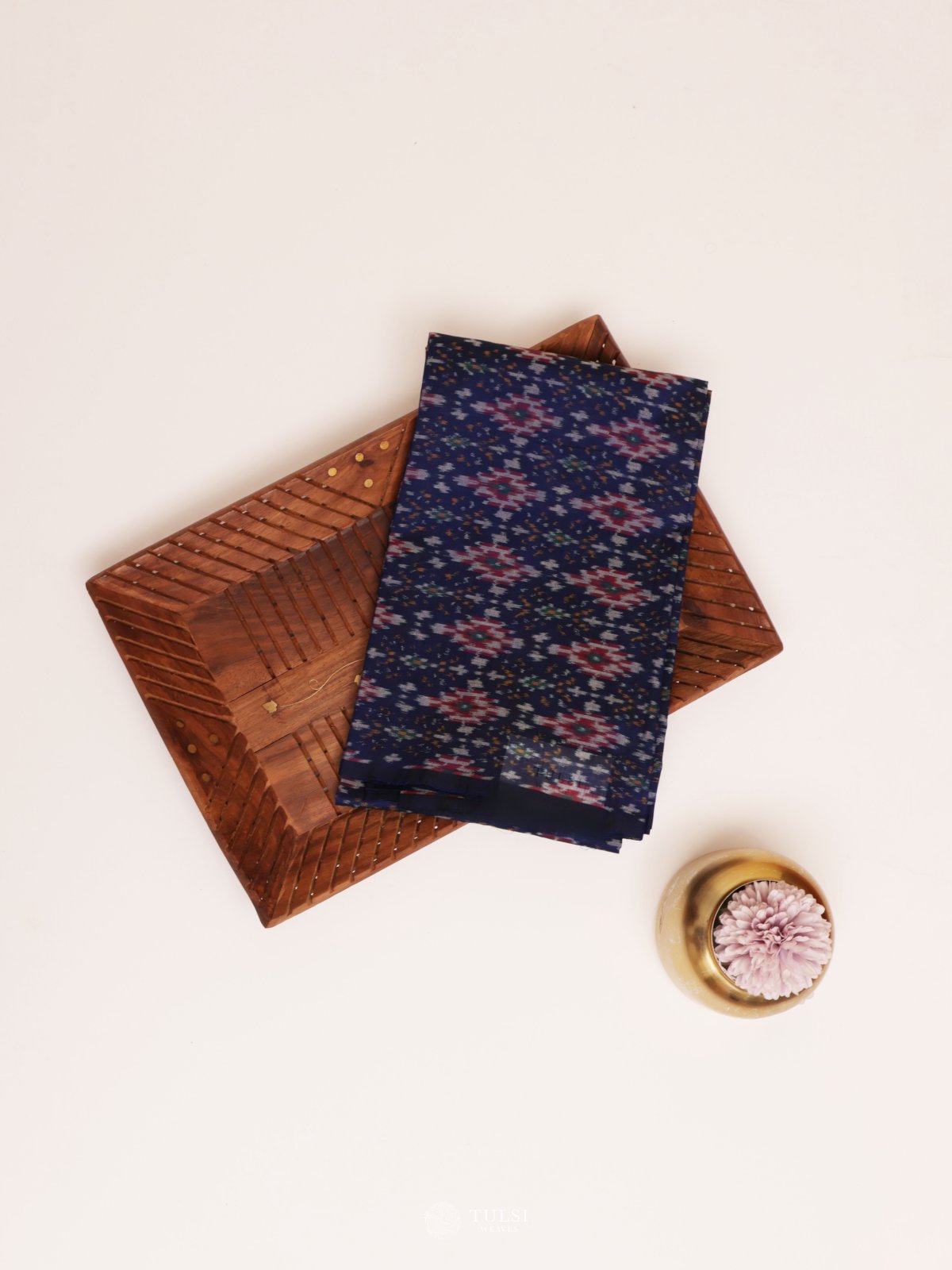 Navy Blue Ikat Blouse Material