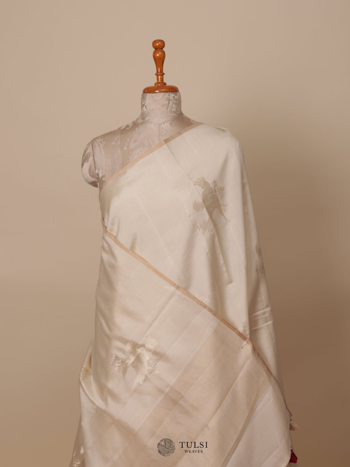 White Chaniya Silk Saree
