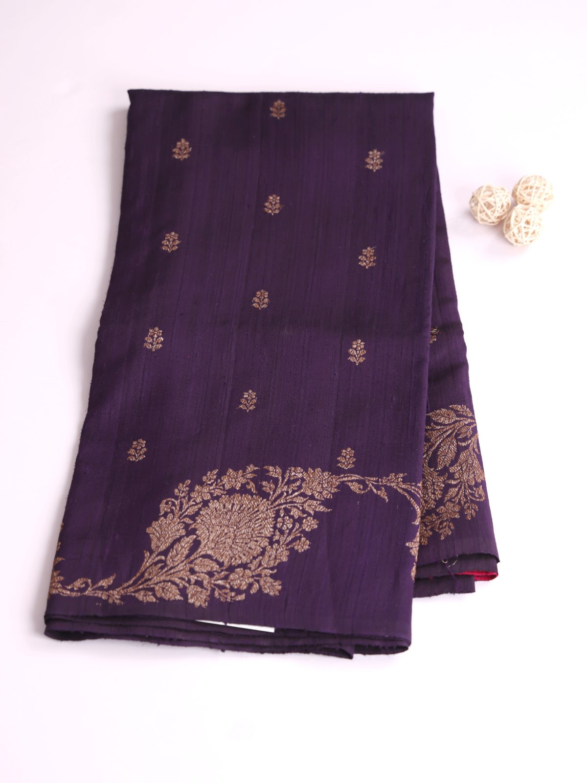 Dark Violet Banaras Tussar Silk Saree