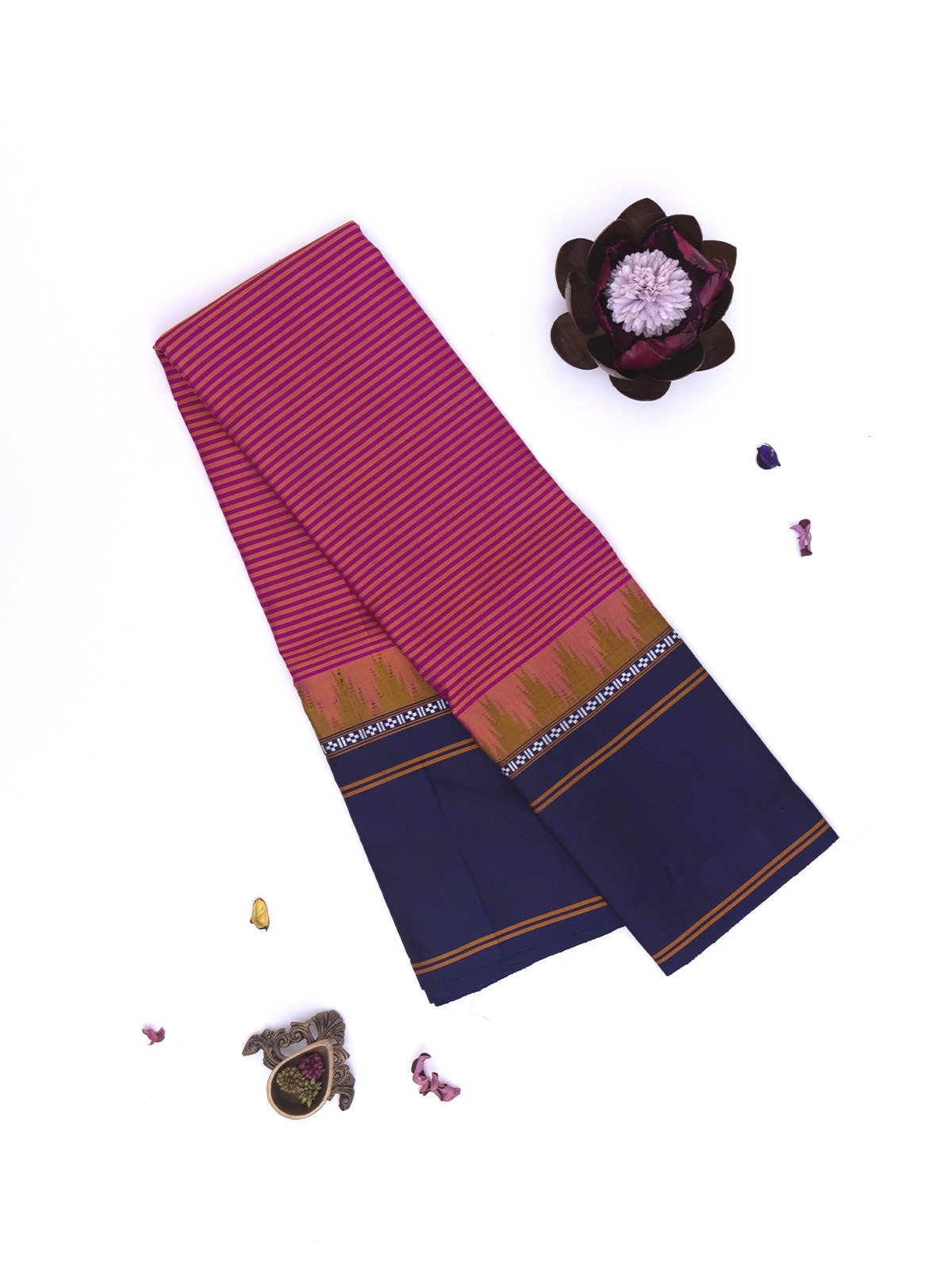 Rani Pink Kanjeevaram Pattu Pett Saree